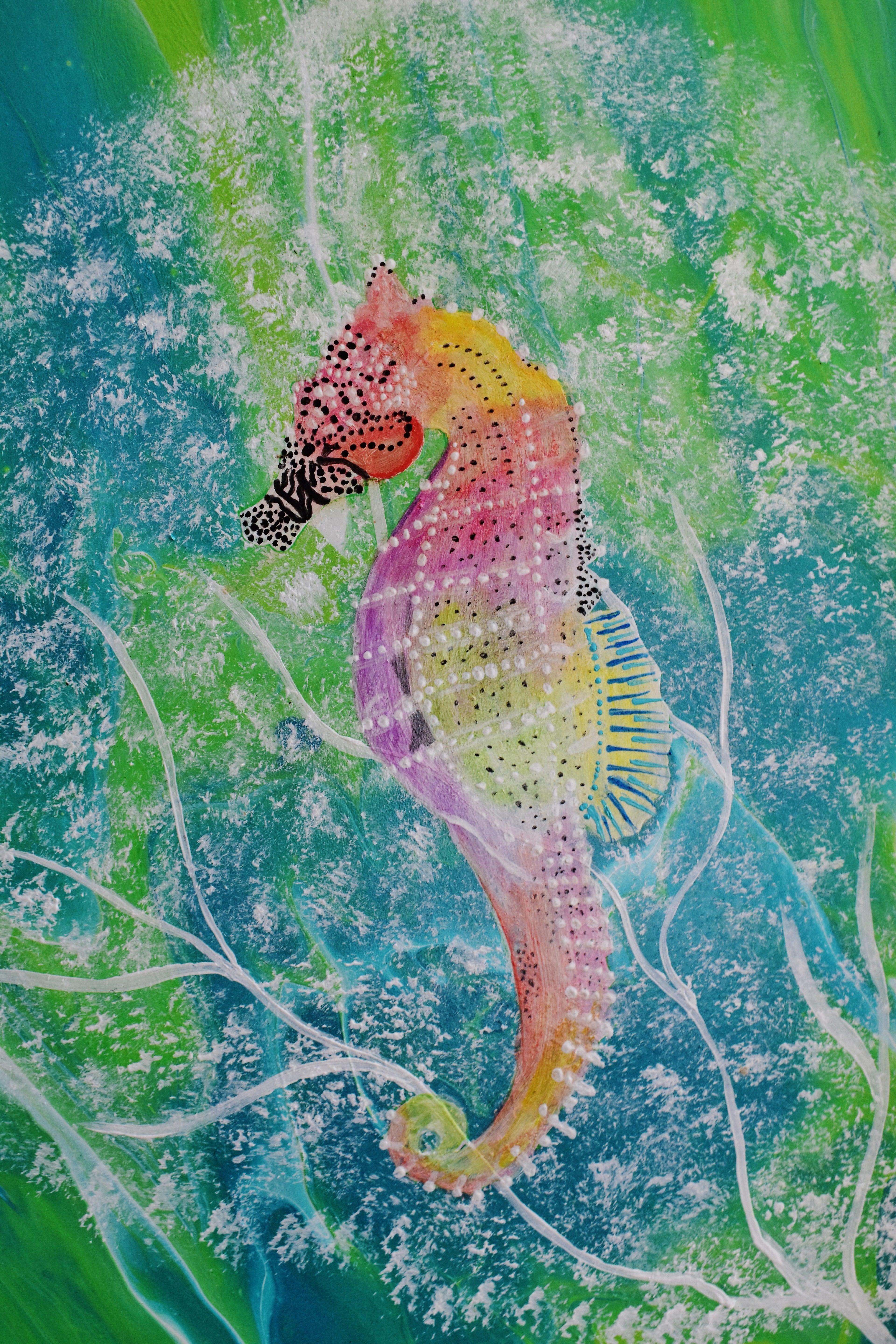"RAINBOW SEAHORSE" - 6X8 PRINT