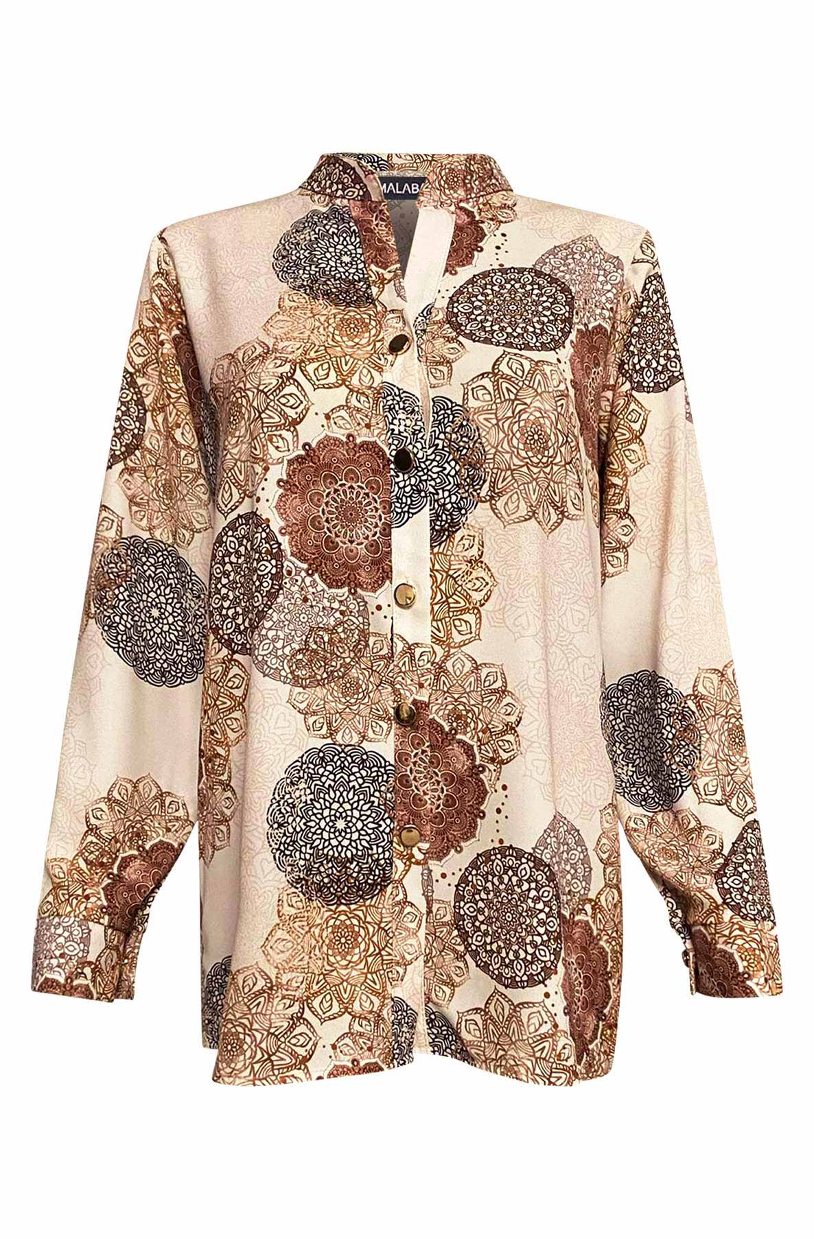 Katrina Mandala Printed Shirt Blouse Top