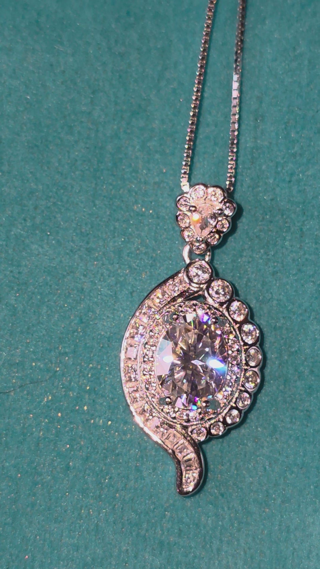 Sweetheart Silver and Diamond Necklace