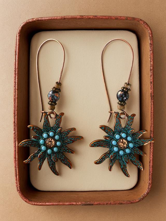 Bronze Sunburst Earrings